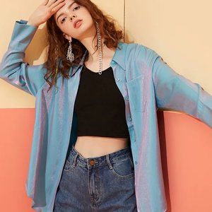 Mermaid polarized blue shirt